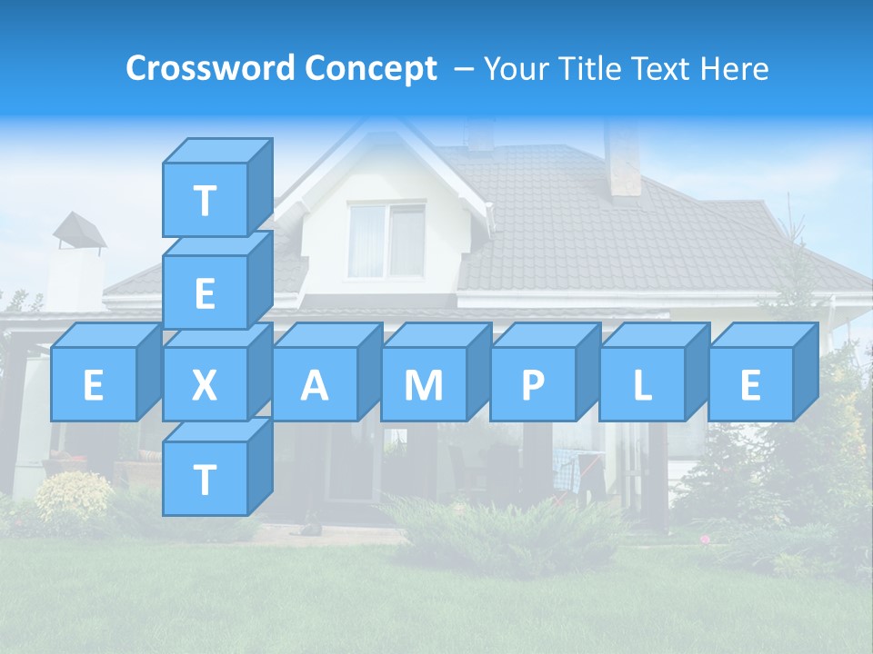 A House With A Blue Sign In Front Of It PowerPoint Template