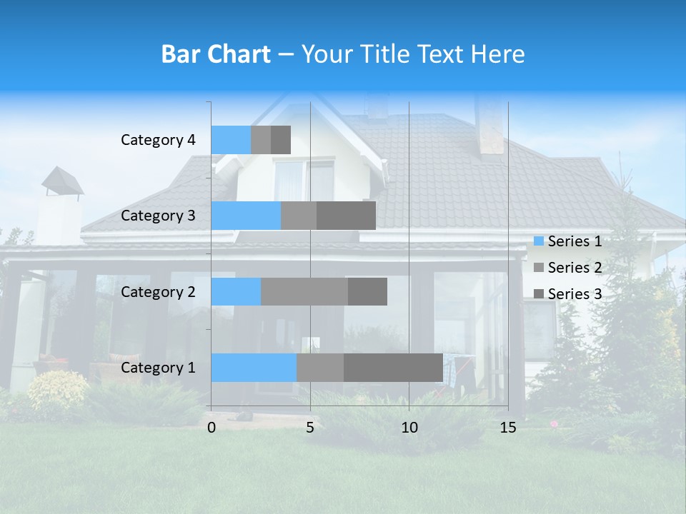 A House With A Blue Sign In Front Of It PowerPoint Template