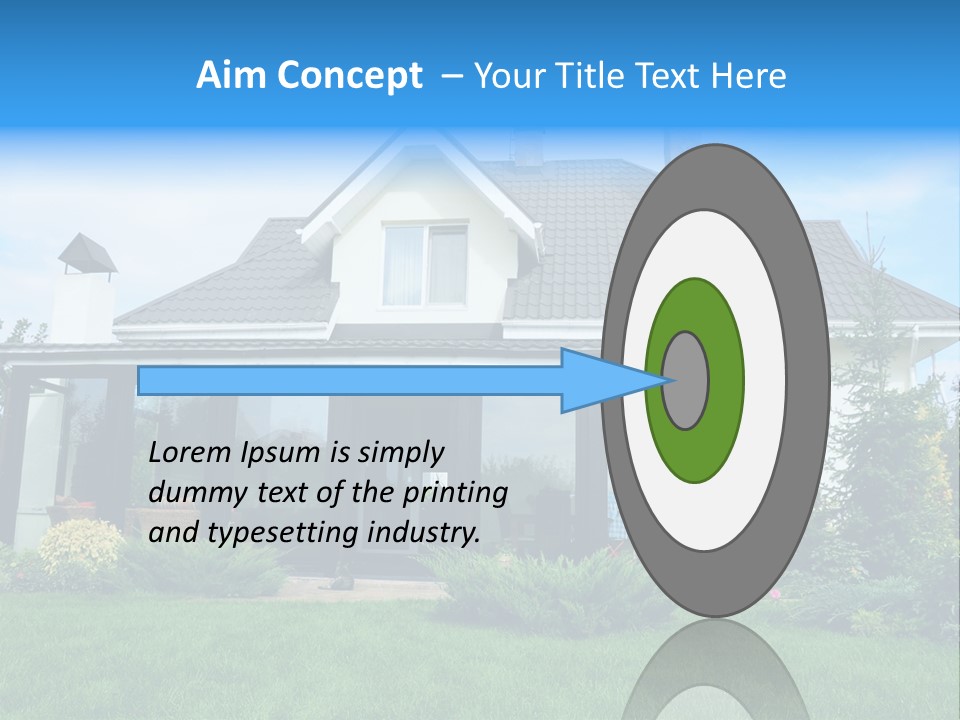 A House With A Blue Sign In Front Of It PowerPoint Template