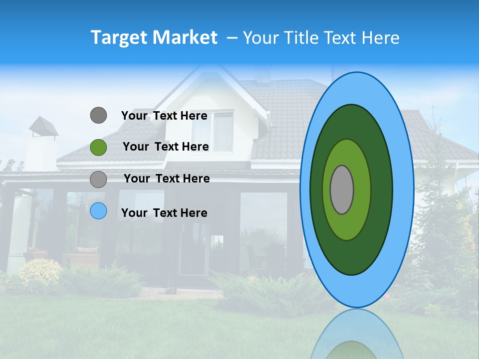 A House With A Blue Sign In Front Of It PowerPoint Template