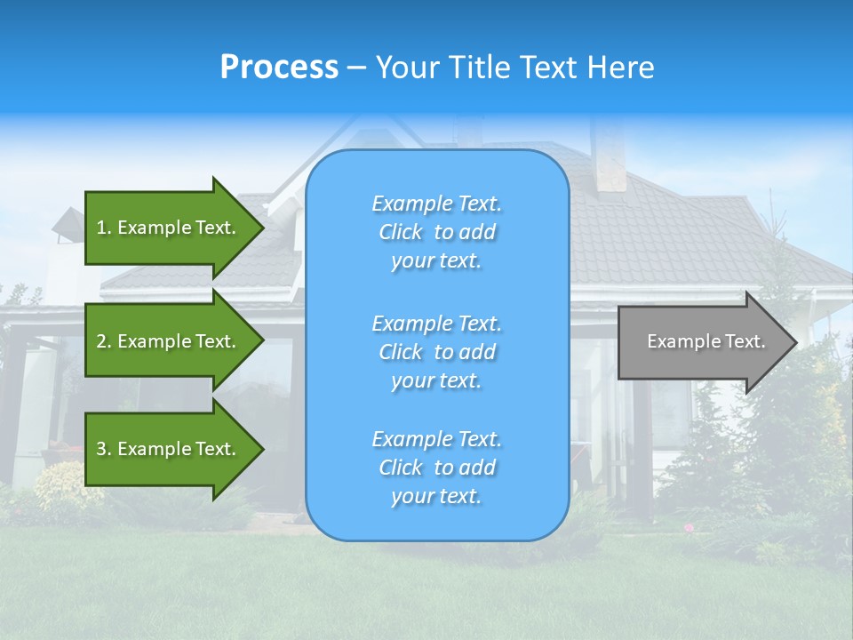 A House With A Blue Sign In Front Of It PowerPoint Template