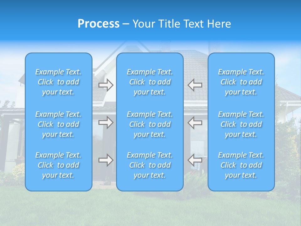 A House With A Blue Sign In Front Of It PowerPoint Template