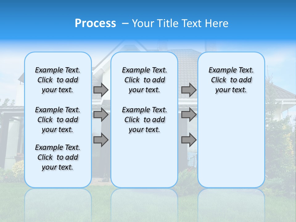 A House With A Blue Sign In Front Of It PowerPoint Template