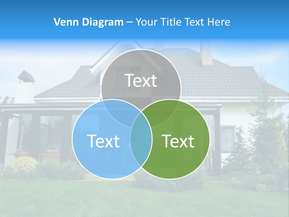 A House With A Blue Sign In Front Of It PowerPoint Template