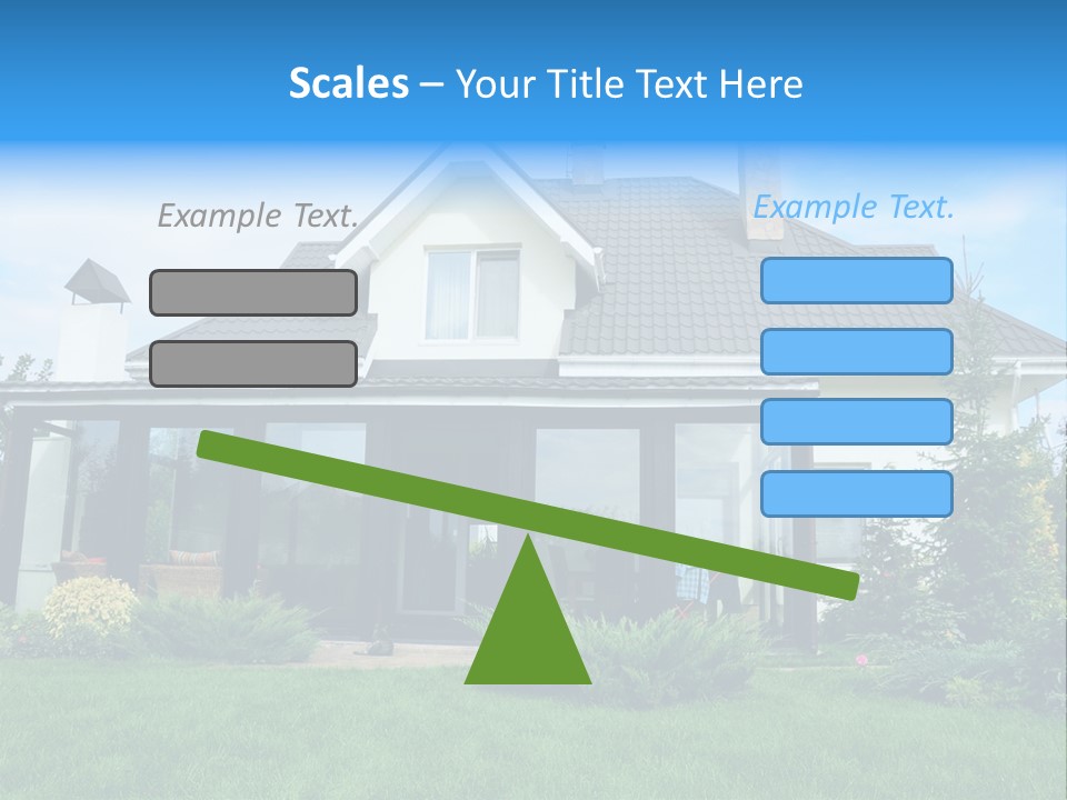A House With A Blue Sign In Front Of It PowerPoint Template
