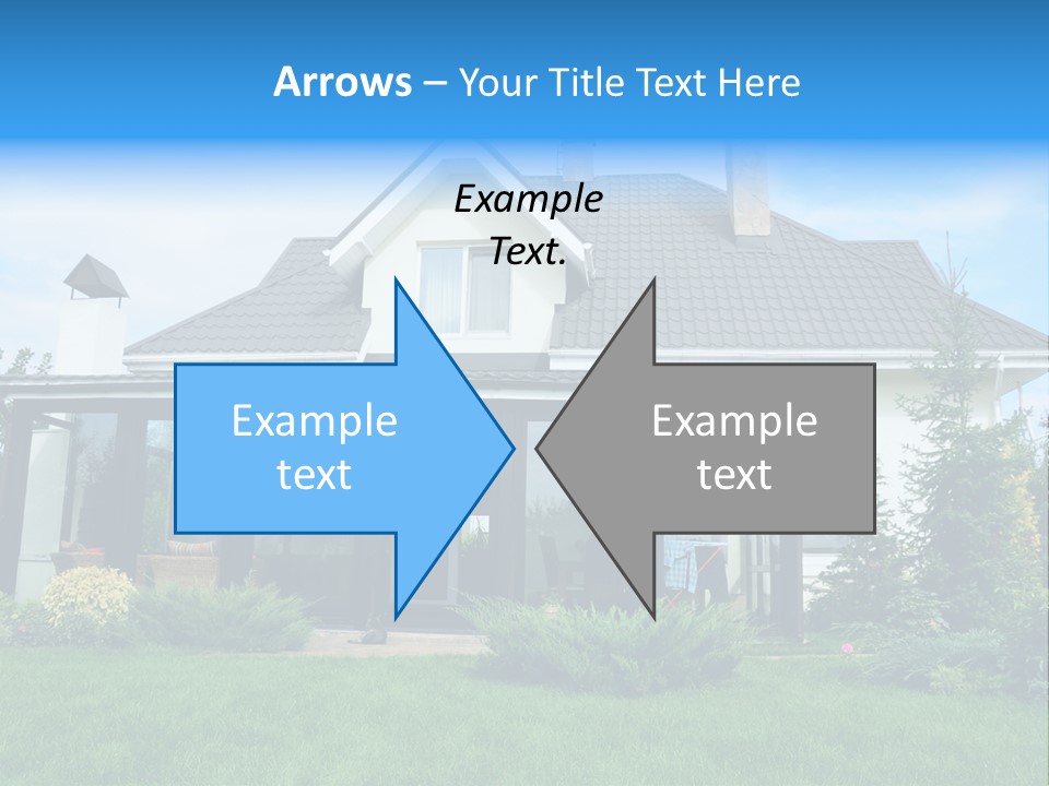 A House With A Blue Sign In Front Of It PowerPoint Template