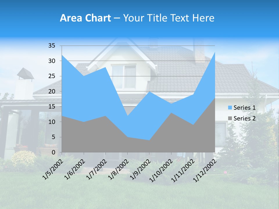 A House With A Blue Sign In Front Of It PowerPoint Template