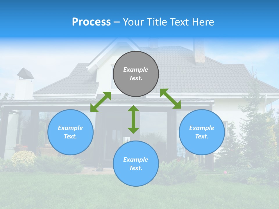 A House With A Blue Sign In Front Of It PowerPoint Template