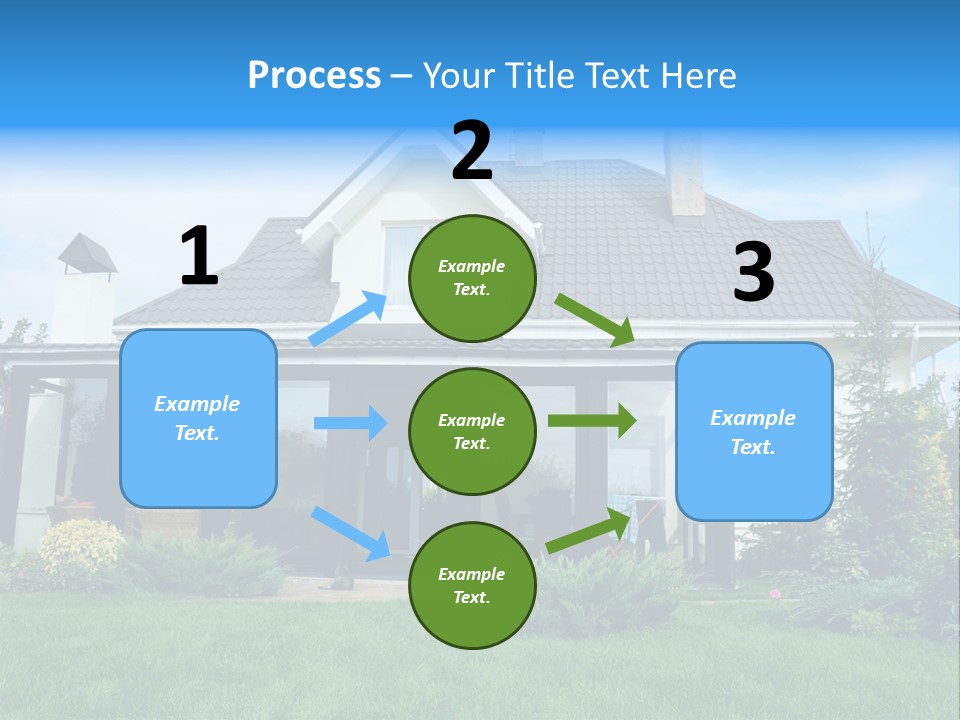A House With A Blue Sign In Front Of It PowerPoint Template