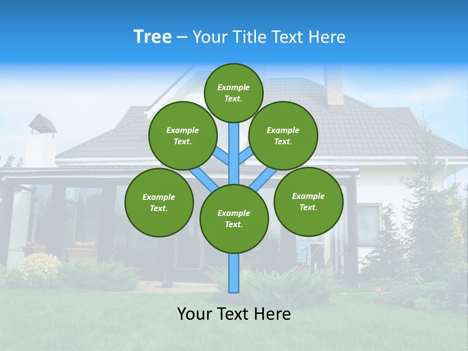 A House With A Blue Sign In Front Of It PowerPoint Template