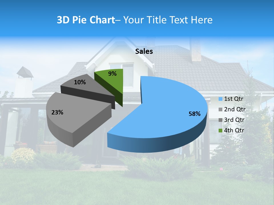 A House With A Blue Sign In Front Of It PowerPoint Template