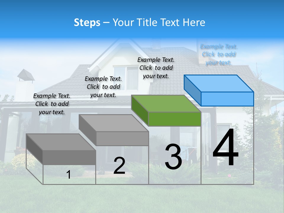 A House With A Blue Sign In Front Of It PowerPoint Template