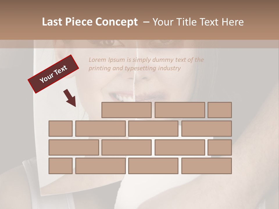 A Woman Holding A Piece Of Paper In Front Of Her Face PowerPoint Template