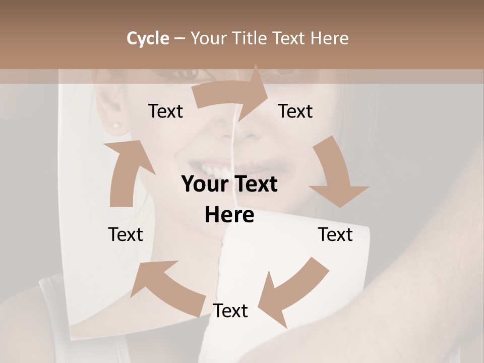 A Woman Holding A Piece Of Paper In Front Of Her Face PowerPoint Template