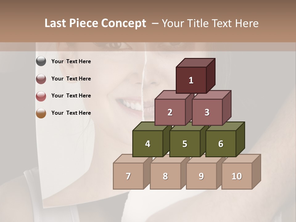 A Woman Holding A Piece Of Paper In Front Of Her Face PowerPoint Template