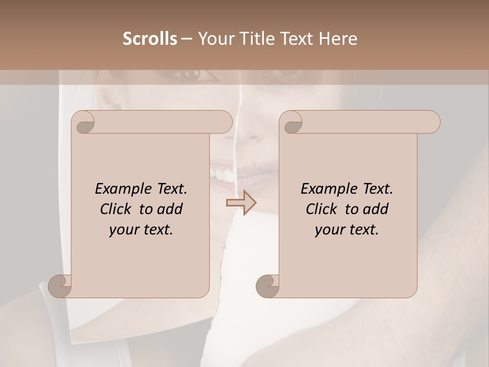 A Woman Holding A Piece Of Paper In Front Of Her Face PowerPoint Template