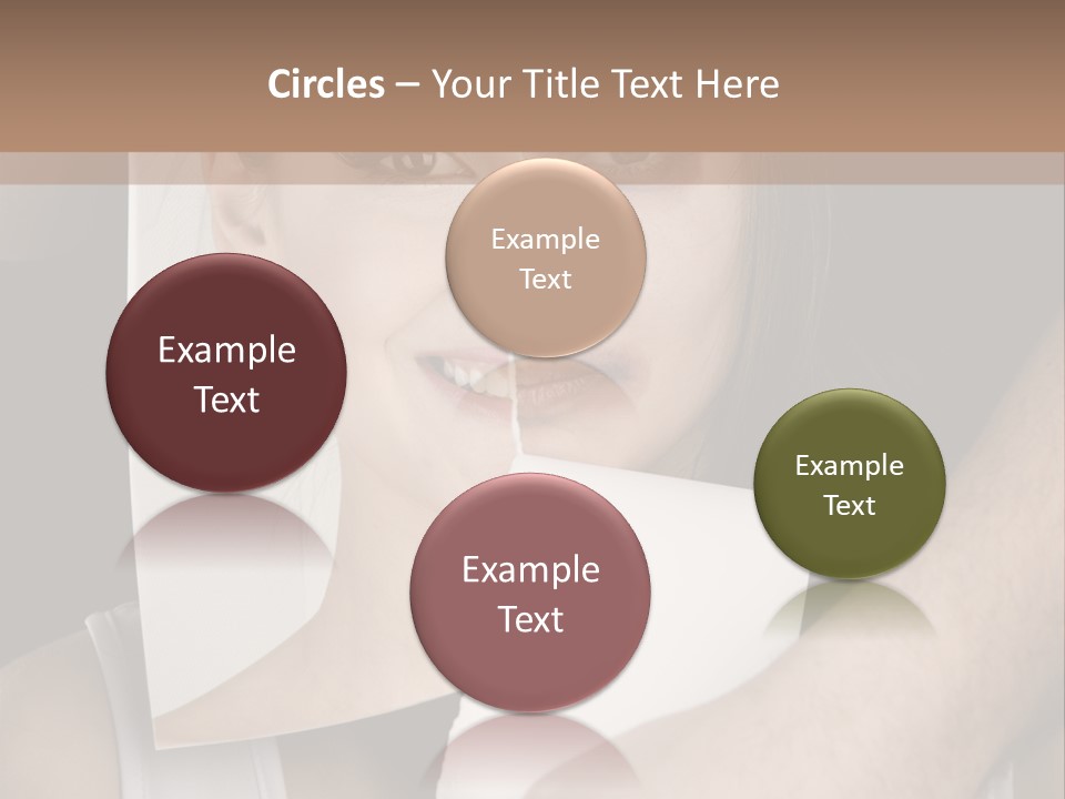 A Woman Holding A Piece Of Paper In Front Of Her Face PowerPoint Template