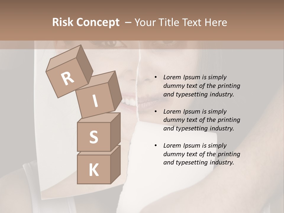 A Woman Holding A Piece Of Paper In Front Of Her Face PowerPoint Template