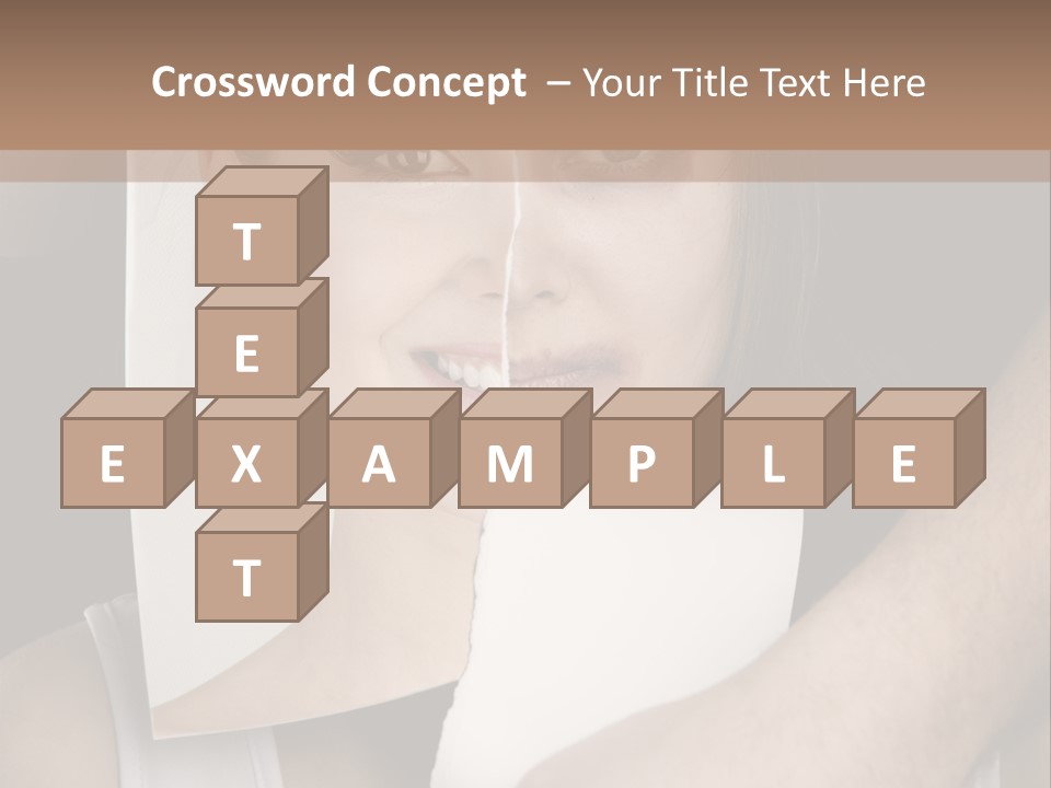 A Woman Holding A Piece Of Paper In Front Of Her Face PowerPoint Template