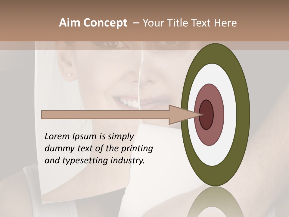 A Woman Holding A Piece Of Paper In Front Of Her Face PowerPoint Template