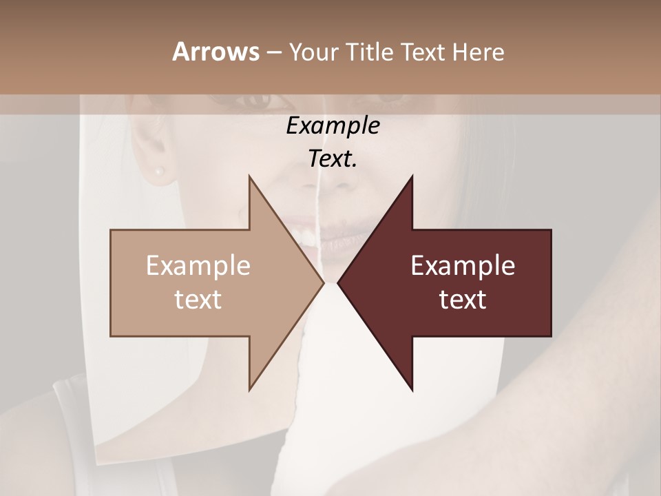 A Woman Holding A Piece Of Paper In Front Of Her Face PowerPoint Template