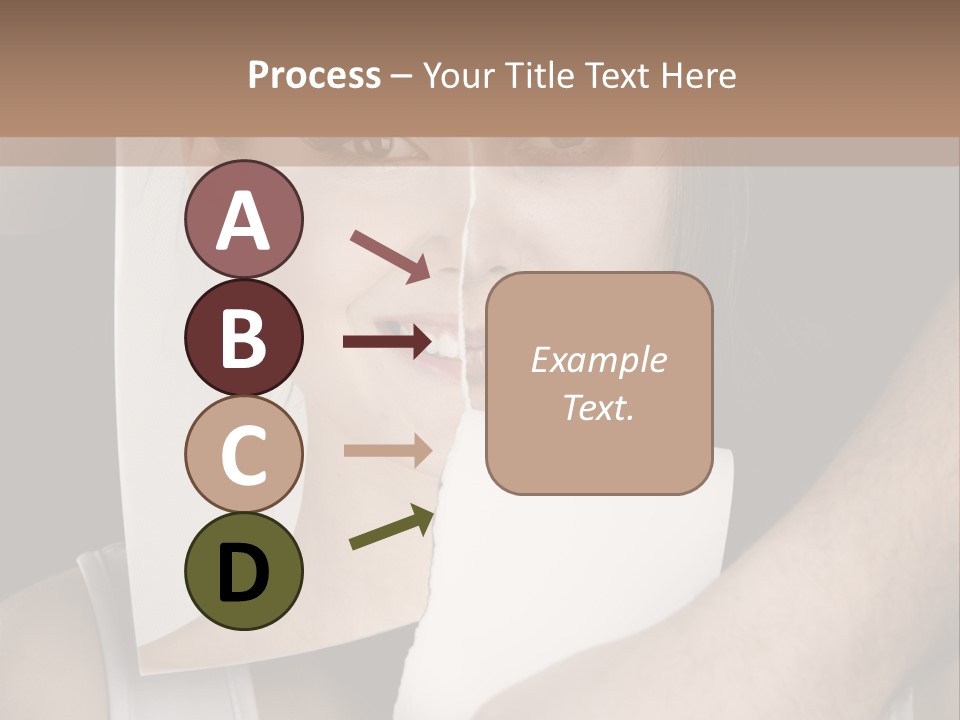 A Woman Holding A Piece Of Paper In Front Of Her Face PowerPoint Template