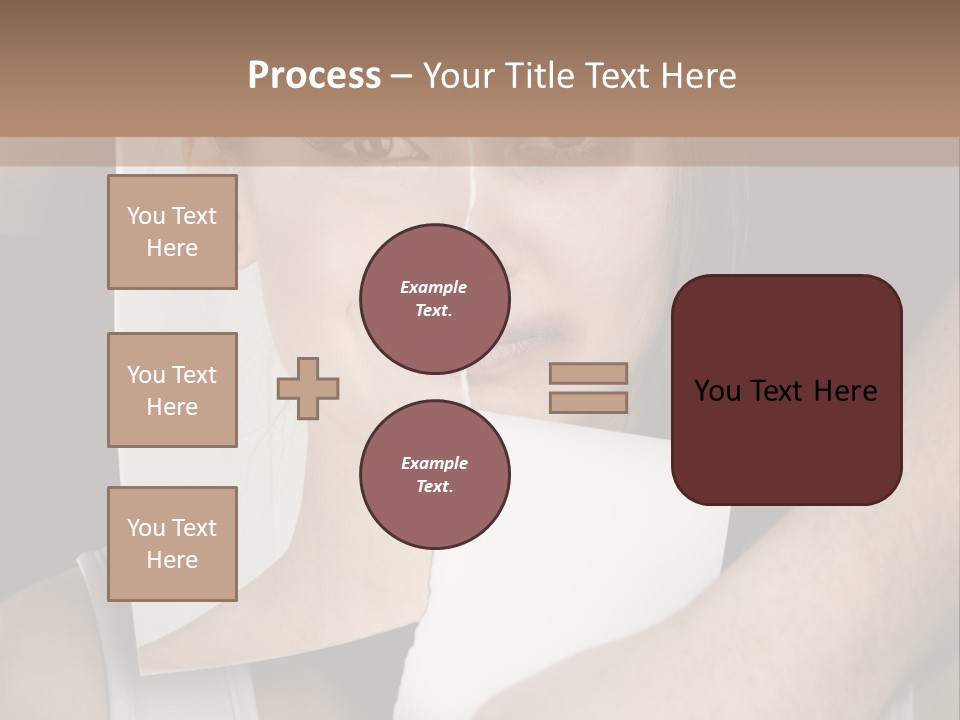 A Woman Holding A Piece Of Paper In Front Of Her Face PowerPoint Template