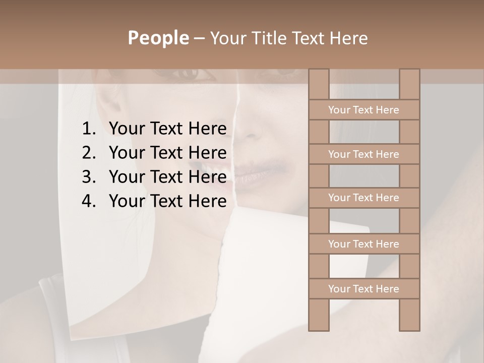 A Woman Holding A Piece Of Paper In Front Of Her Face PowerPoint Template