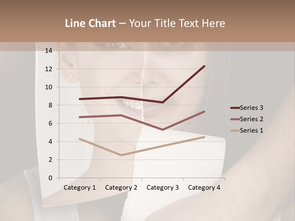 A Woman Holding A Piece Of Paper In Front Of Her Face PowerPoint Template