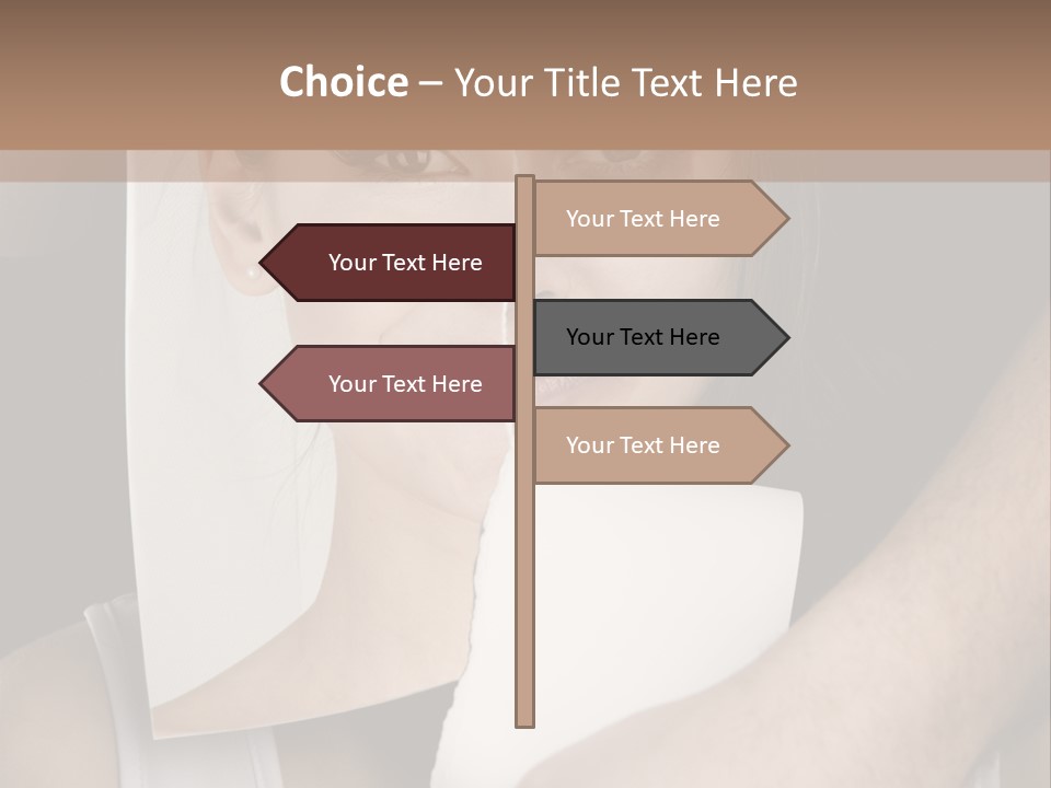 A Woman Holding A Piece Of Paper In Front Of Her Face PowerPoint Template