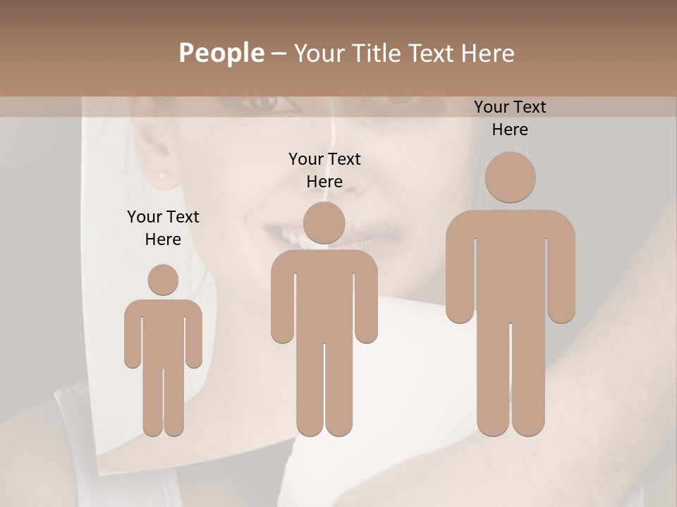 A Woman Holding A Piece Of Paper In Front Of Her Face PowerPoint Template