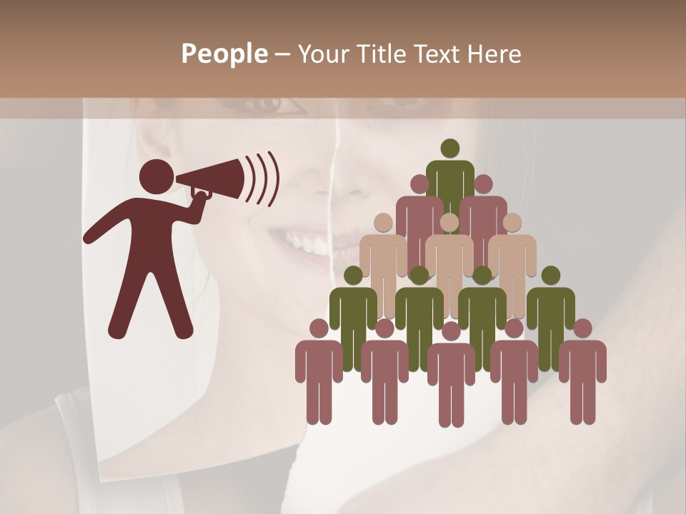 A Woman Holding A Piece Of Paper In Front Of Her Face PowerPoint Template