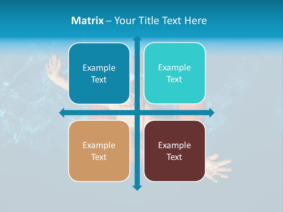 A Little Girl In A Swimming Pool With A Life Preserver PowerPoint Template