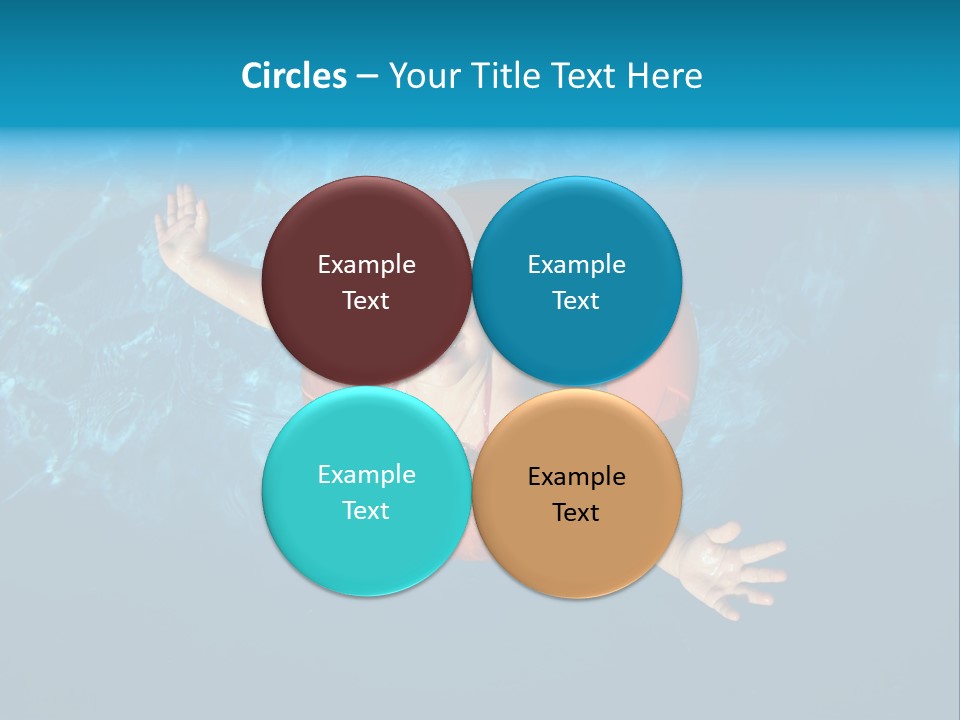 A Little Girl In A Swimming Pool With A Life Preserver PowerPoint Template