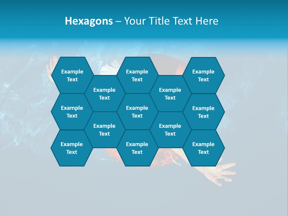 A Little Girl In A Swimming Pool With A Life Preserver PowerPoint Template