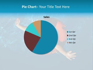 A Little Girl In A Swimming Pool With A Life Preserver PowerPoint Template