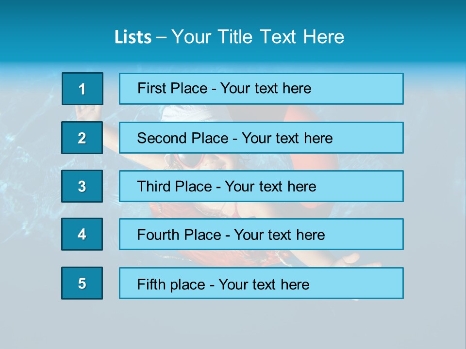 A Little Girl In A Swimming Pool With A Life Preserver PowerPoint Template