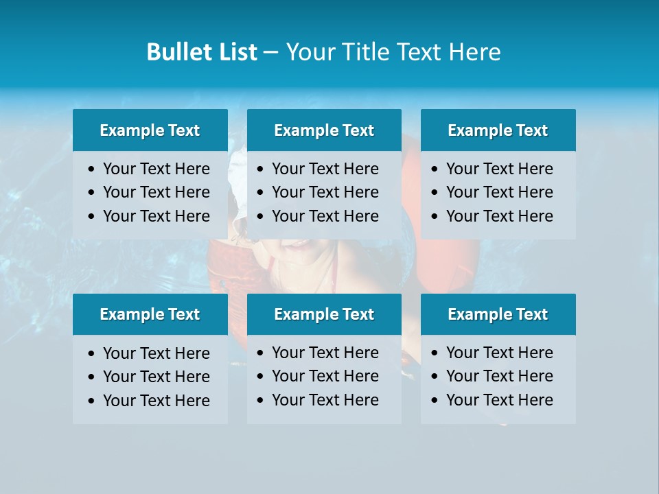 A Little Girl In A Swimming Pool With A Life Preserver PowerPoint Template