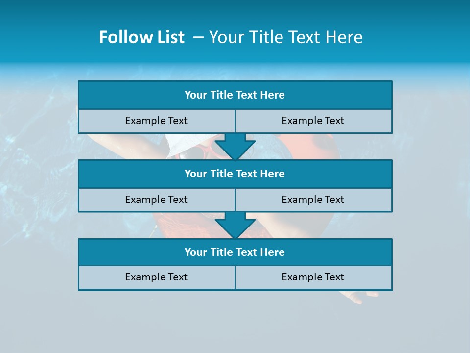 A Little Girl In A Swimming Pool With A Life Preserver PowerPoint Template