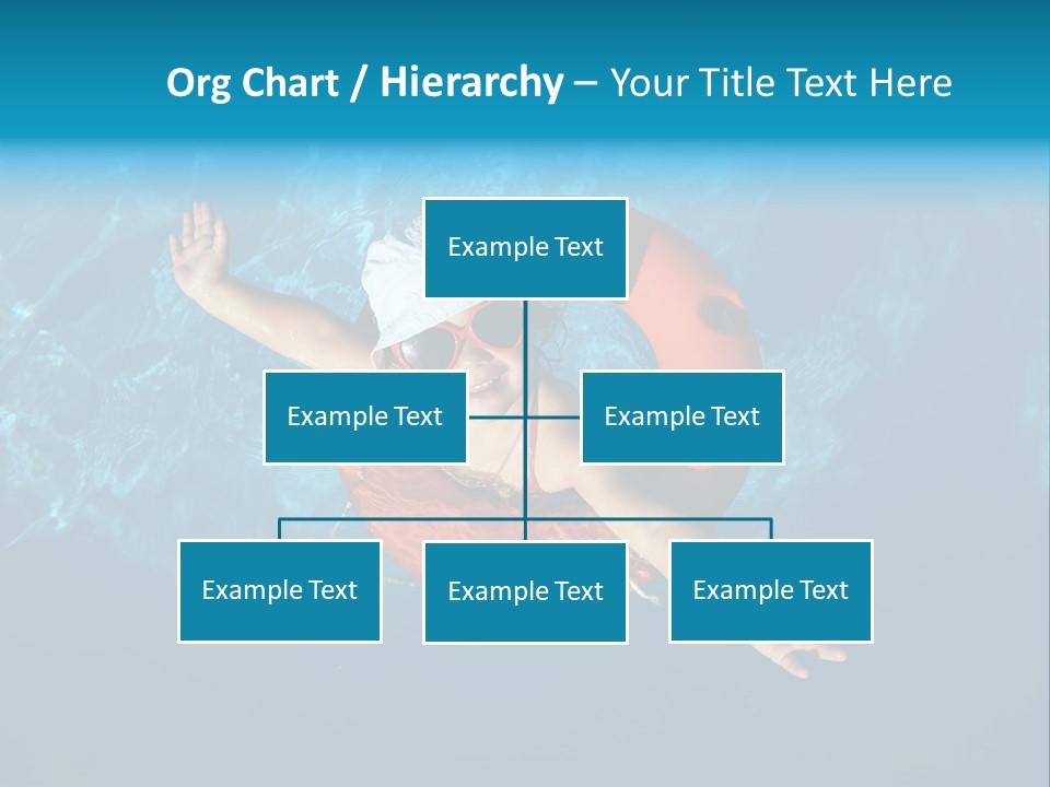 A Little Girl In A Swimming Pool With A Life Preserver PowerPoint Template