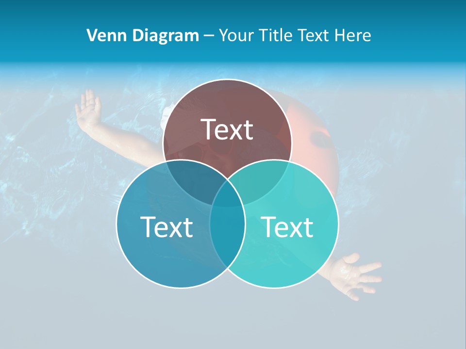 A Little Girl In A Swimming Pool With A Life Preserver PowerPoint Template