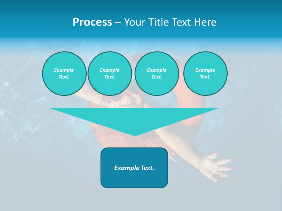 A Little Girl In A Swimming Pool With A Life Preserver PowerPoint Template