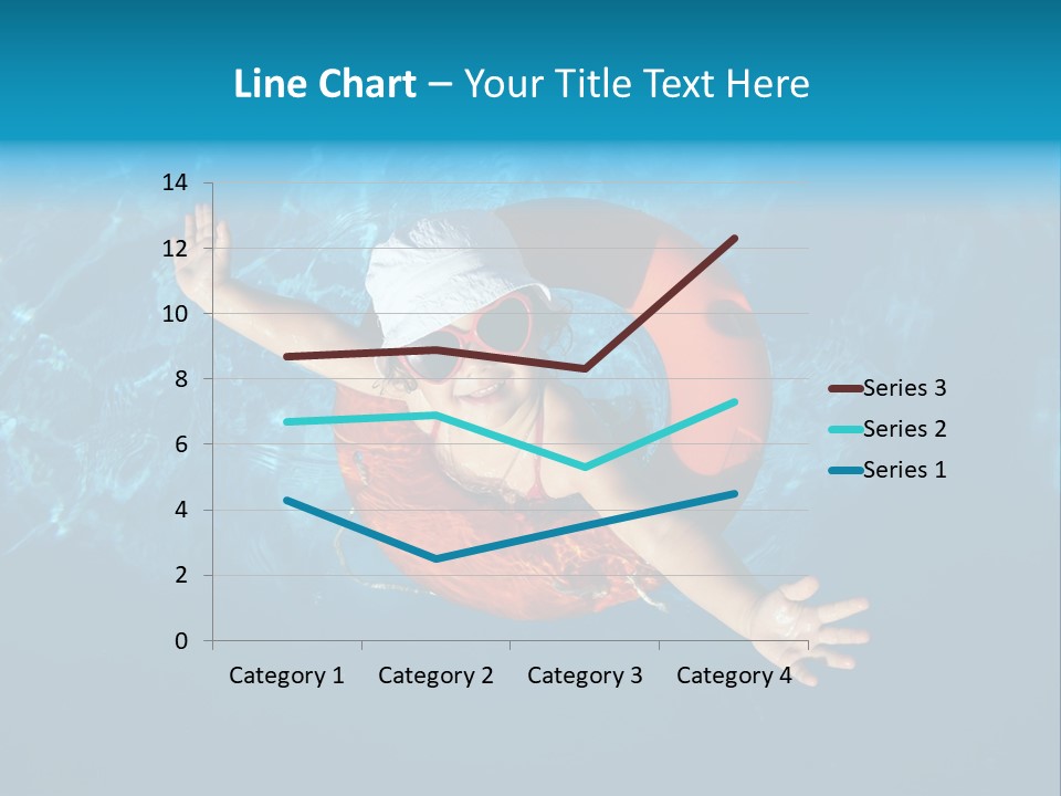 A Little Girl In A Swimming Pool With A Life Preserver PowerPoint Template