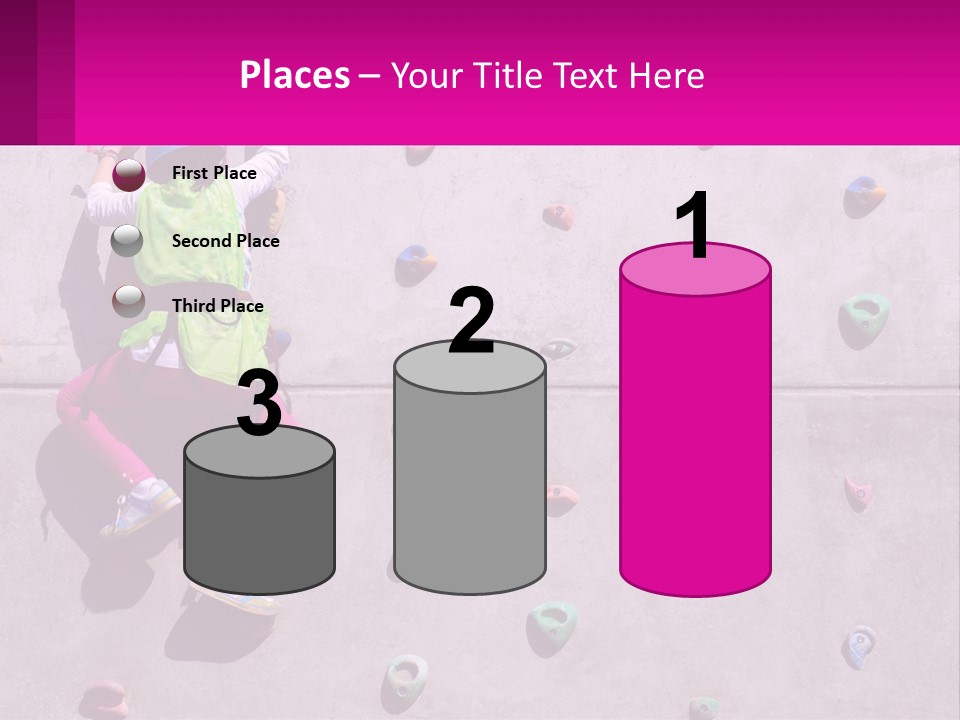 A Woman Climbing Up The Side Of A Rock Wall PowerPoint Template