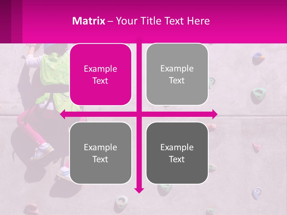 A Woman Climbing Up The Side Of A Rock Wall PowerPoint Template