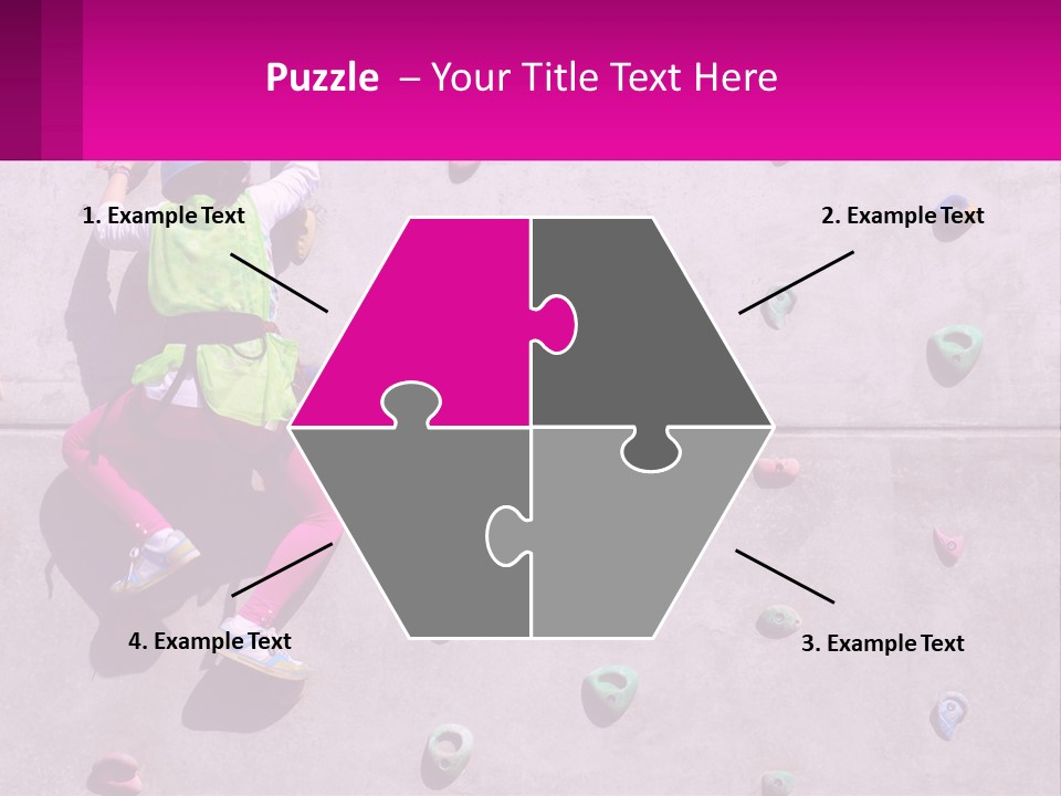 A Woman Climbing Up The Side Of A Rock Wall PowerPoint Template