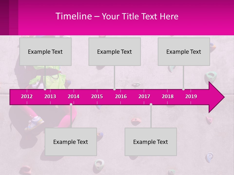 A Woman Climbing Up The Side Of A Rock Wall PowerPoint Template