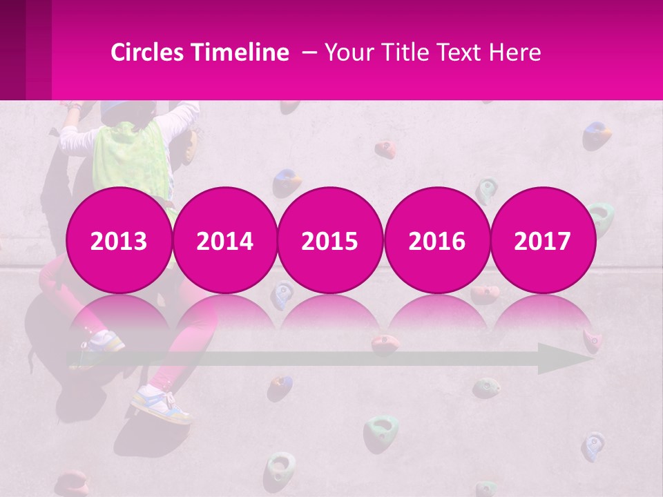 A Woman Climbing Up The Side Of A Rock Wall PowerPoint Template