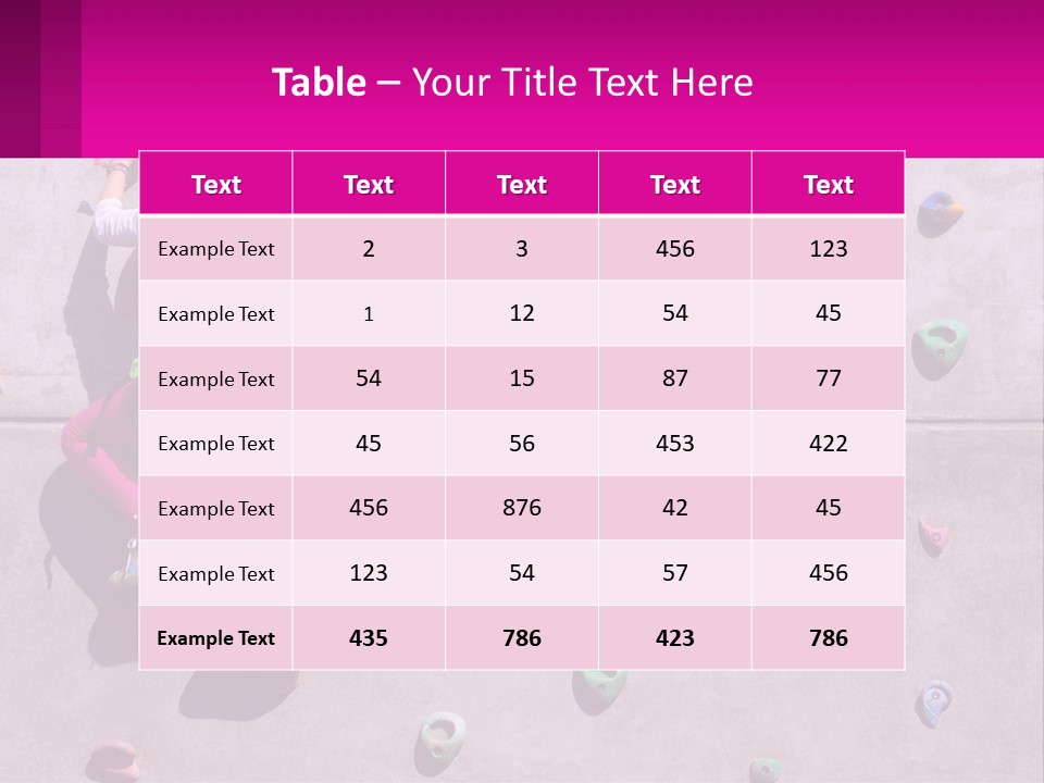 A Woman Climbing Up The Side Of A Rock Wall PowerPoint Template