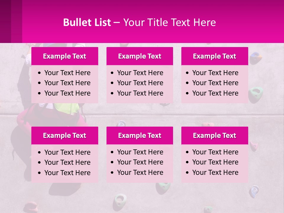 A Woman Climbing Up The Side Of A Rock Wall PowerPoint Template